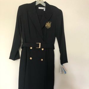 Liz Claiborne Black Dress with Gold Accents